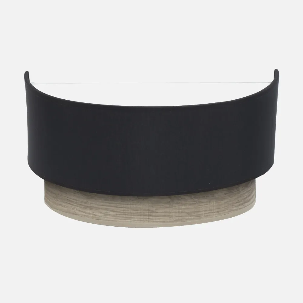 188361009 - Aplique Tania 1xe27 Negro/madera Gris 15x30x16 Cm