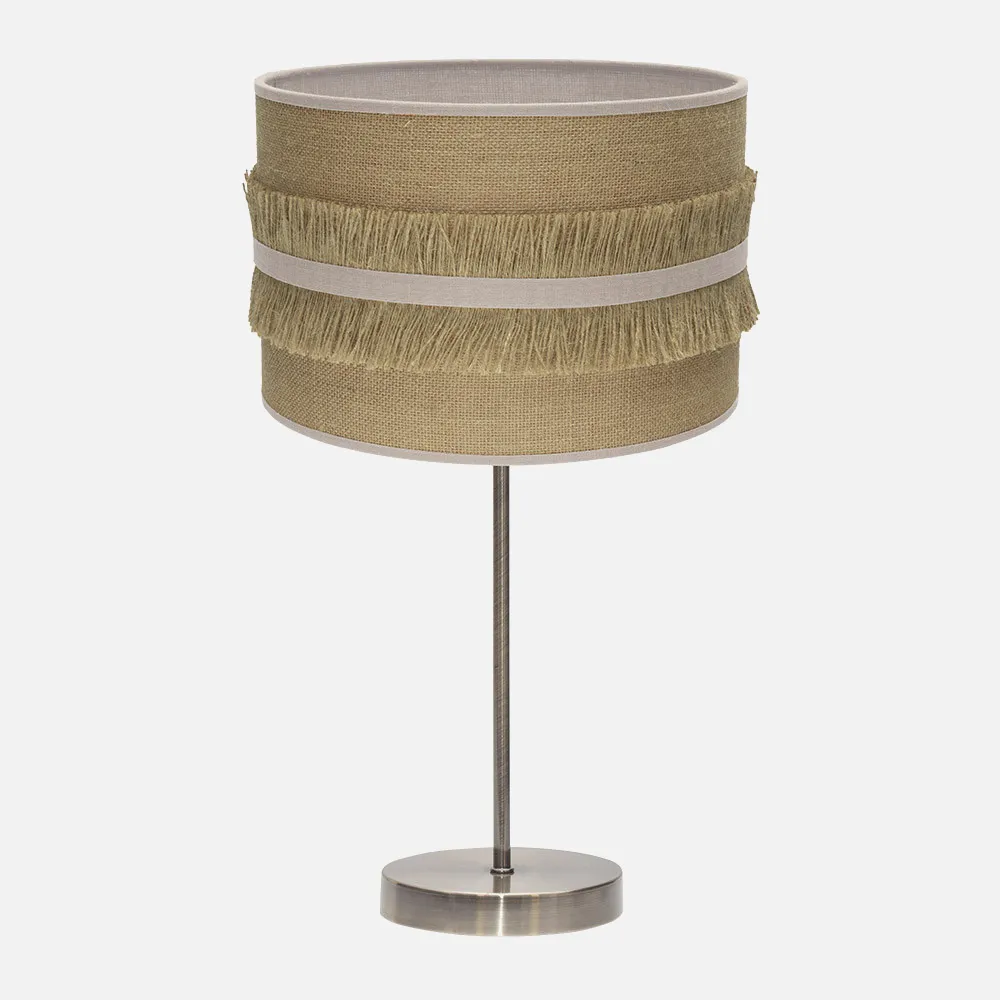 188571115 - Sobremesa Grande Natalia 1xe27 Cuero/saco-beis 62x30x30 Cm