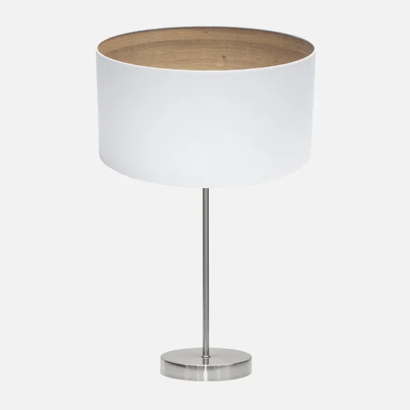 Sobremesa Tatiana 1xe27 Niquel/blanco-mad.Clara 63x30x30 Cm