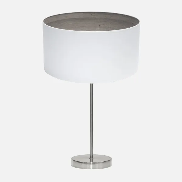 Table lamp Tatiana 1xe27 Nickel/white-mad.Grey 63x30x30 Cm