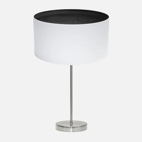 Table lamp Tatiana 1xe27 Nickel/white-mad.Black 63x30x30 Cm