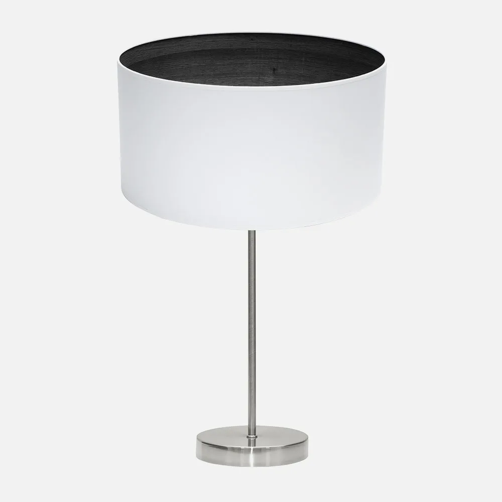 189171109 - Sobremesa Tatiana 1xe27 Niquel/blanco-mad.Negra 63x30x30 Cm