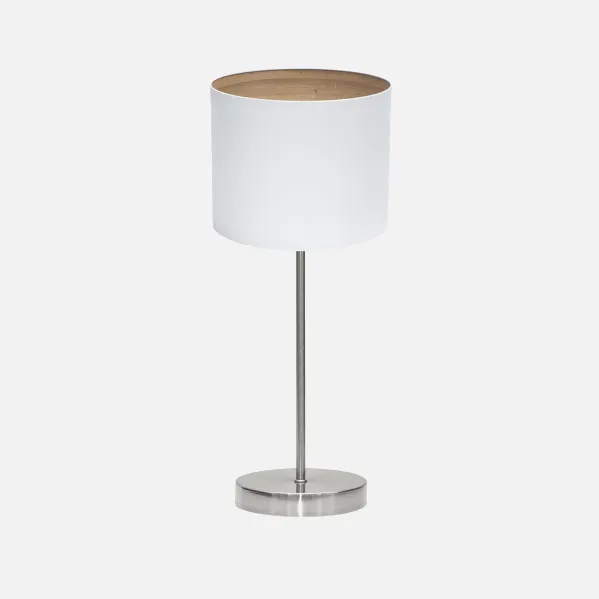 Sobremesa Tatiana 1xe14 Niquel/blanco-mad.Clara 42x17x17 Cm