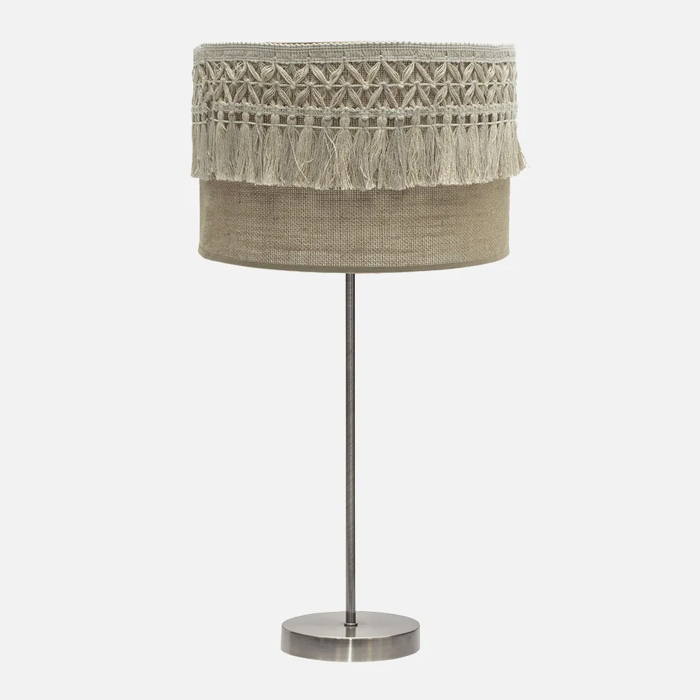 188271114 - Table lamp Big Ekaterina 1xe27 Leather/take 63x30x30 Cm With Pasamanería