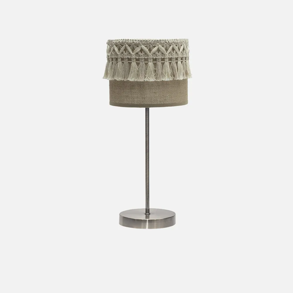 188271014 - Table lamp Ekaterina 1xe14 Leather/take 43x17x17 Cm With Pasamanería