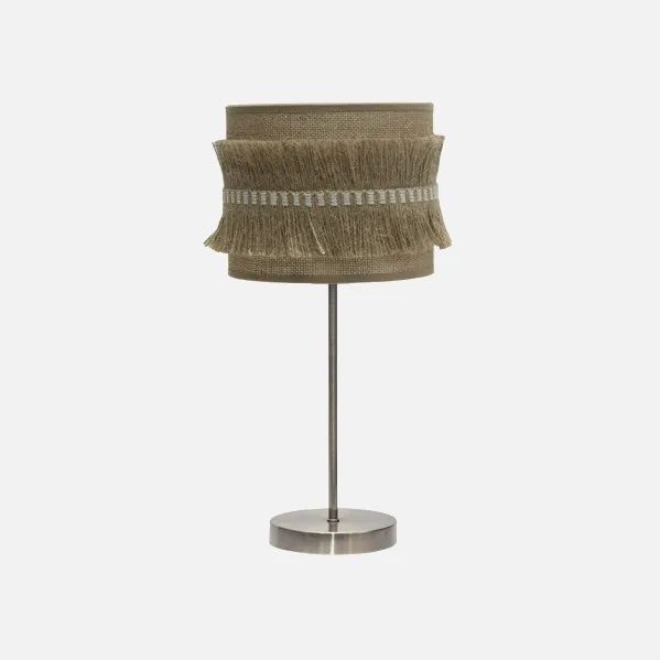 Table lamp Peq. Kala 1xe14 Leather/take 43x17x17 Cm With Fringes