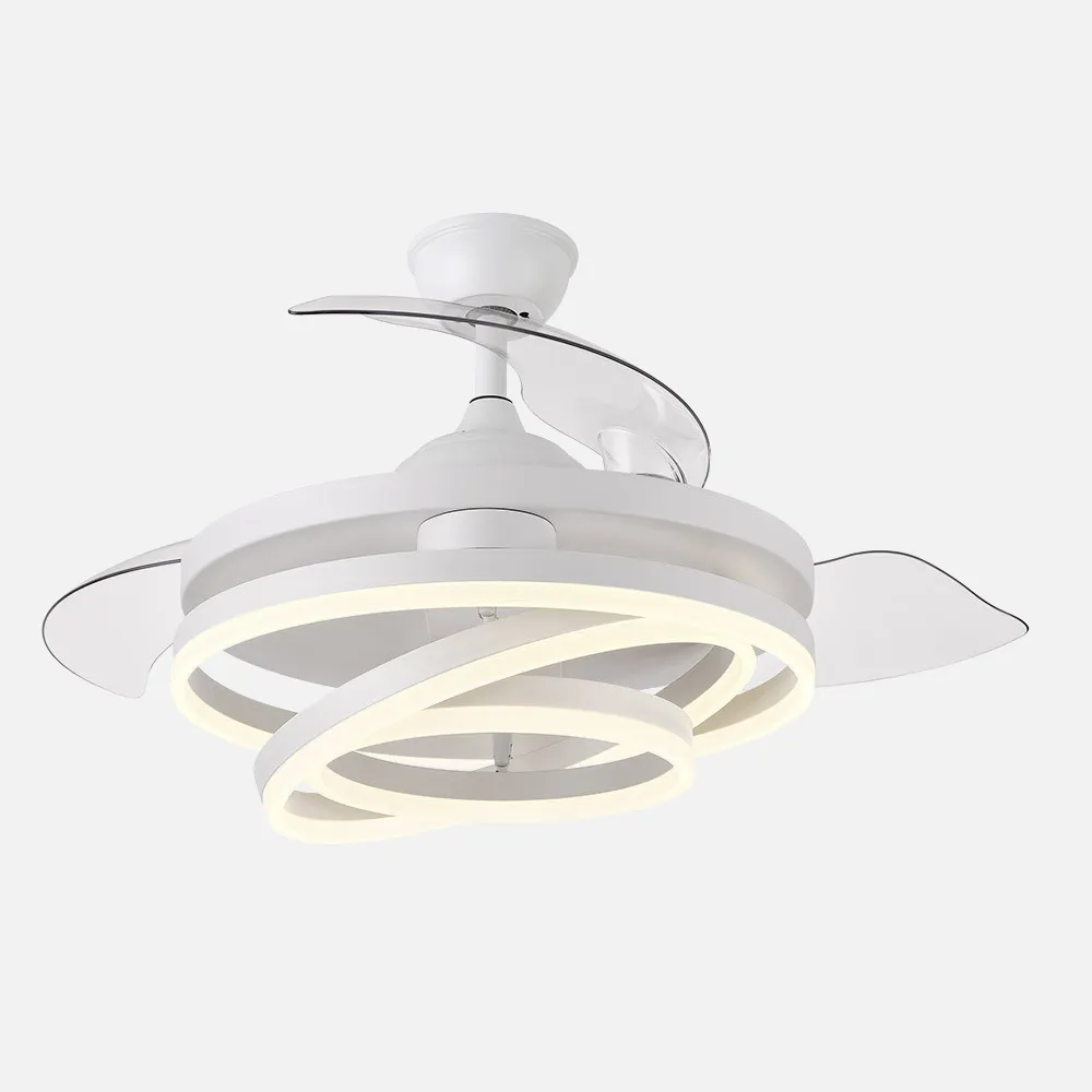 Ventilador 72w Dc Kai Blanco 3 Aspas Transp. 6 Vel. 3 Colores  43/58x50/107 C/remoto,memoria Y temp. 6120lm