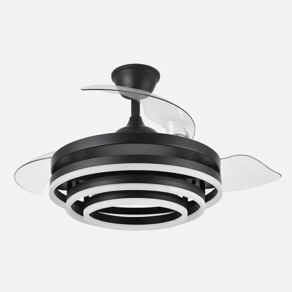 Ventilador 72w Dc Kai Negro 3 Aspas Transp. 6Vel. 3 Colores 43/58x50/107 C/remoto,memoria Y temp. 6120lm