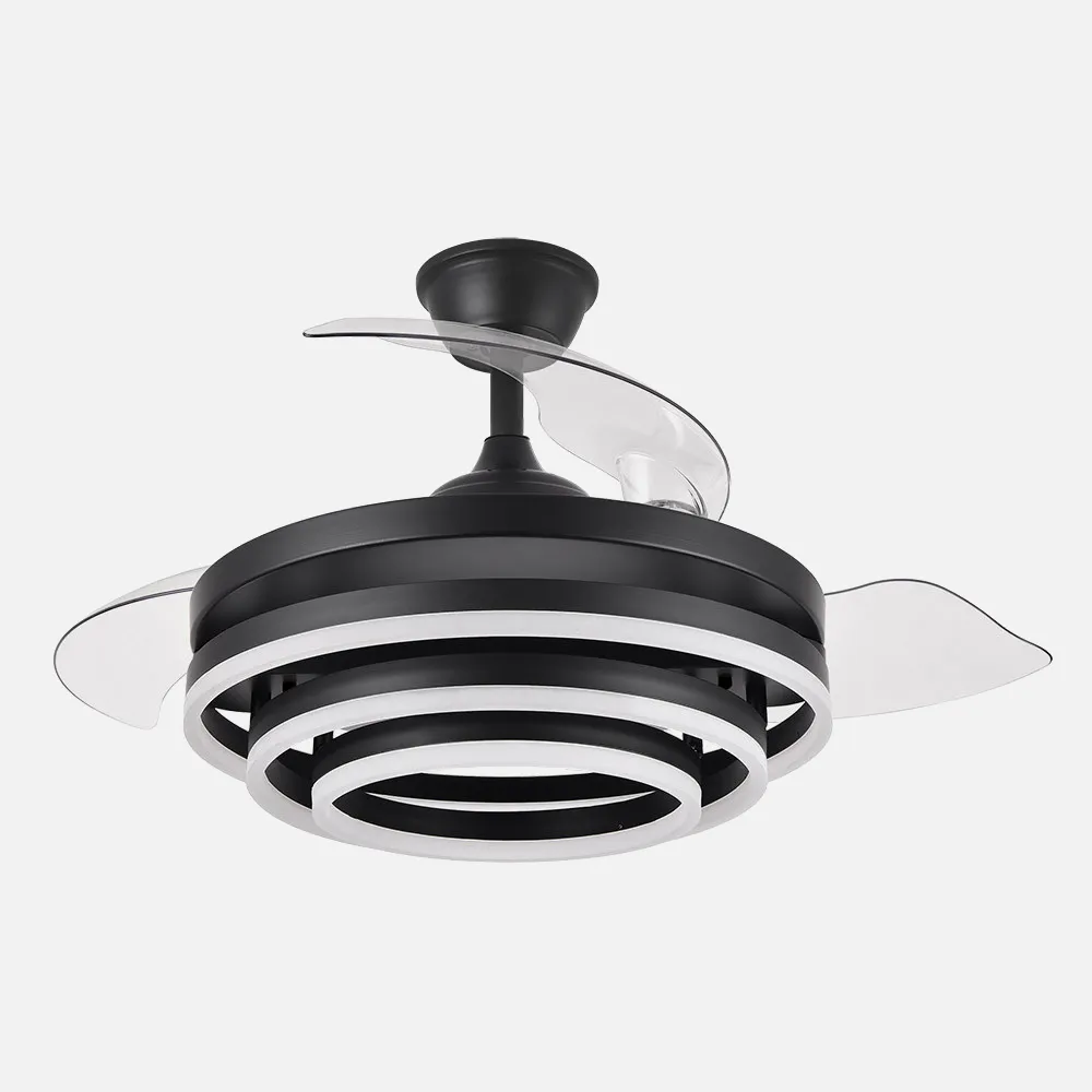 Ventilador 72w Dc Kai Negro 3 Aspas Transp. 6Vel. 3 Colores 43/58x50/107 C/remoto,memoria Y temp. 6120lm