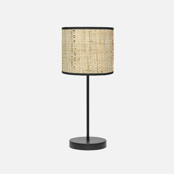 Table lamp Natasha 1xe14 Black/cane 43x17x17 Cm