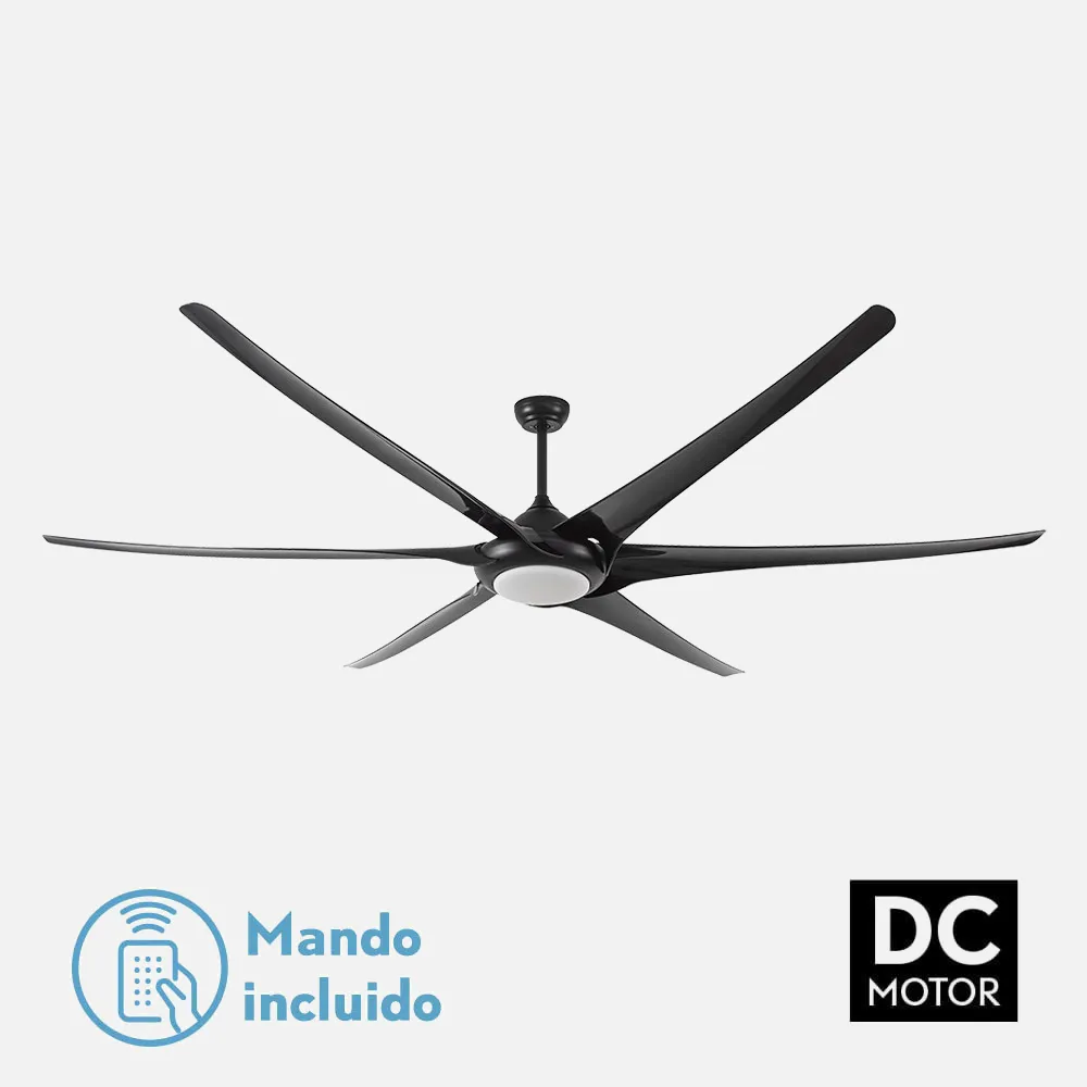 181691609 - Ventilador 24w Dc Moncayo Negro 6 Aspas 6 Velocidades 254d C/remoto Memoria 3 Temperaturas 2850 Lm