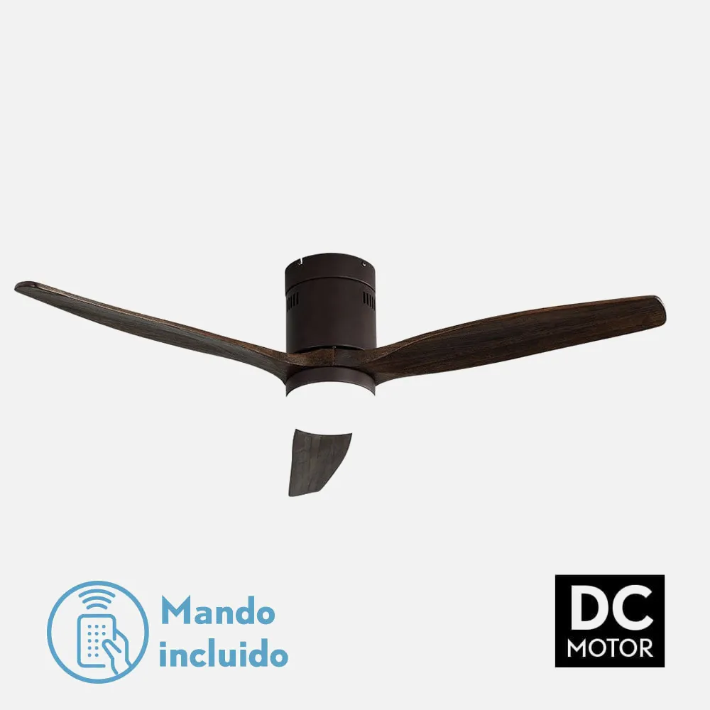 128291302 - Ventil 20w Dc Aguilon Marron 3 Aspas Roble 6 Velocidades C/remoto, Reg.Intensidad, Temporizador 30,5x132x132 Cm