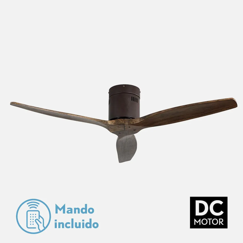 128290302 - Ventilador Dc Aguilon Marron 3 Aspas Roble 6 Velocidades Sin Luz Remoto Y Temporiz.132d