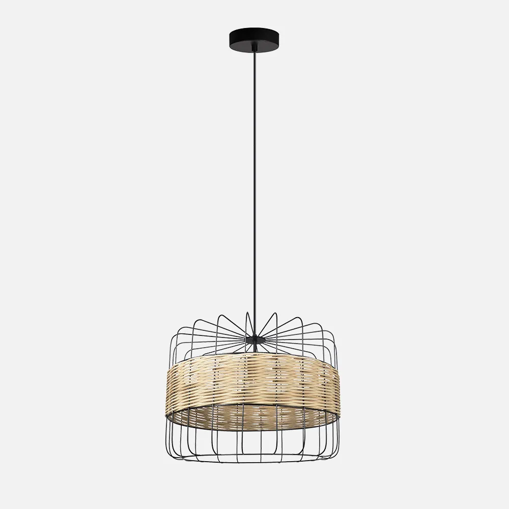 190594509 - Colgante Zenda 1xe27 Forja/ratan Regx45x45 Cm
