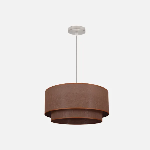 Pendant Light Double 1l. Brown/Brown Cylind (50/40/reg)