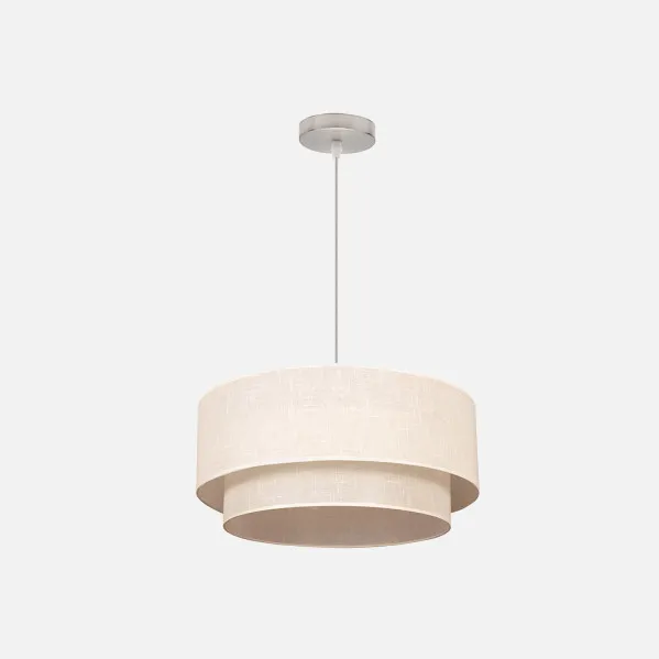 Pendant Light Double 1l. Beige/Beige Cylind (50/40/reg)