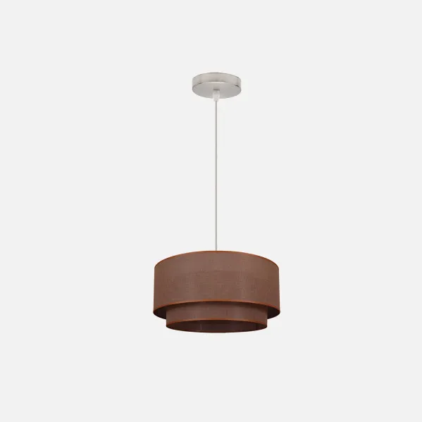 Pendant Light Double 1l. Brown/Brown Cylind REGX35X35