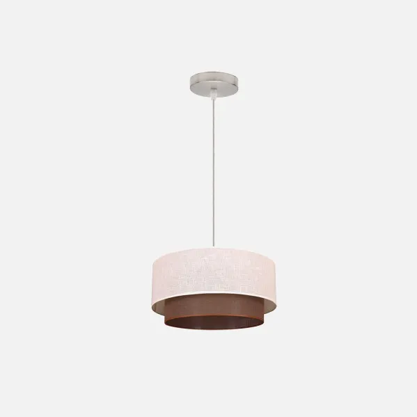 Pendant Light Double 1l. Beige/Brown Cylind REGX35X35