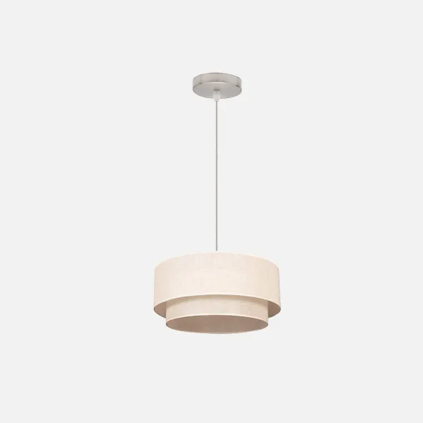 Pendant Light Double 1l. Beige/Beige Cylind (35/25/reg)