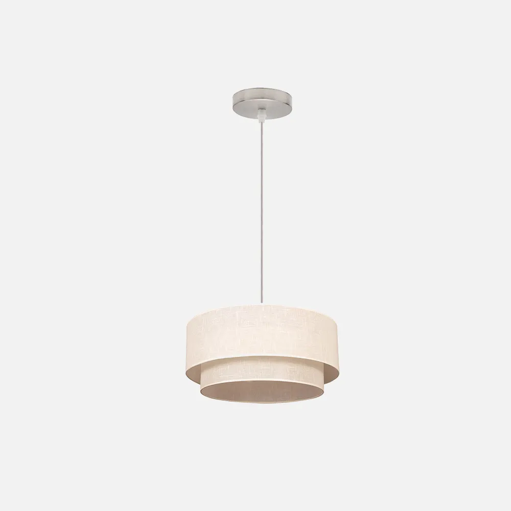 2.810/35-BEIS/BEIS - Pendant Light Double 1l. Beige/Beige Cylind (35/25/reg)