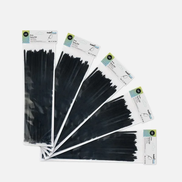 Bag of 100 Black Utility Cable Ties 4,8x300mm. 100% Nylon 66 Resistant and Durable
