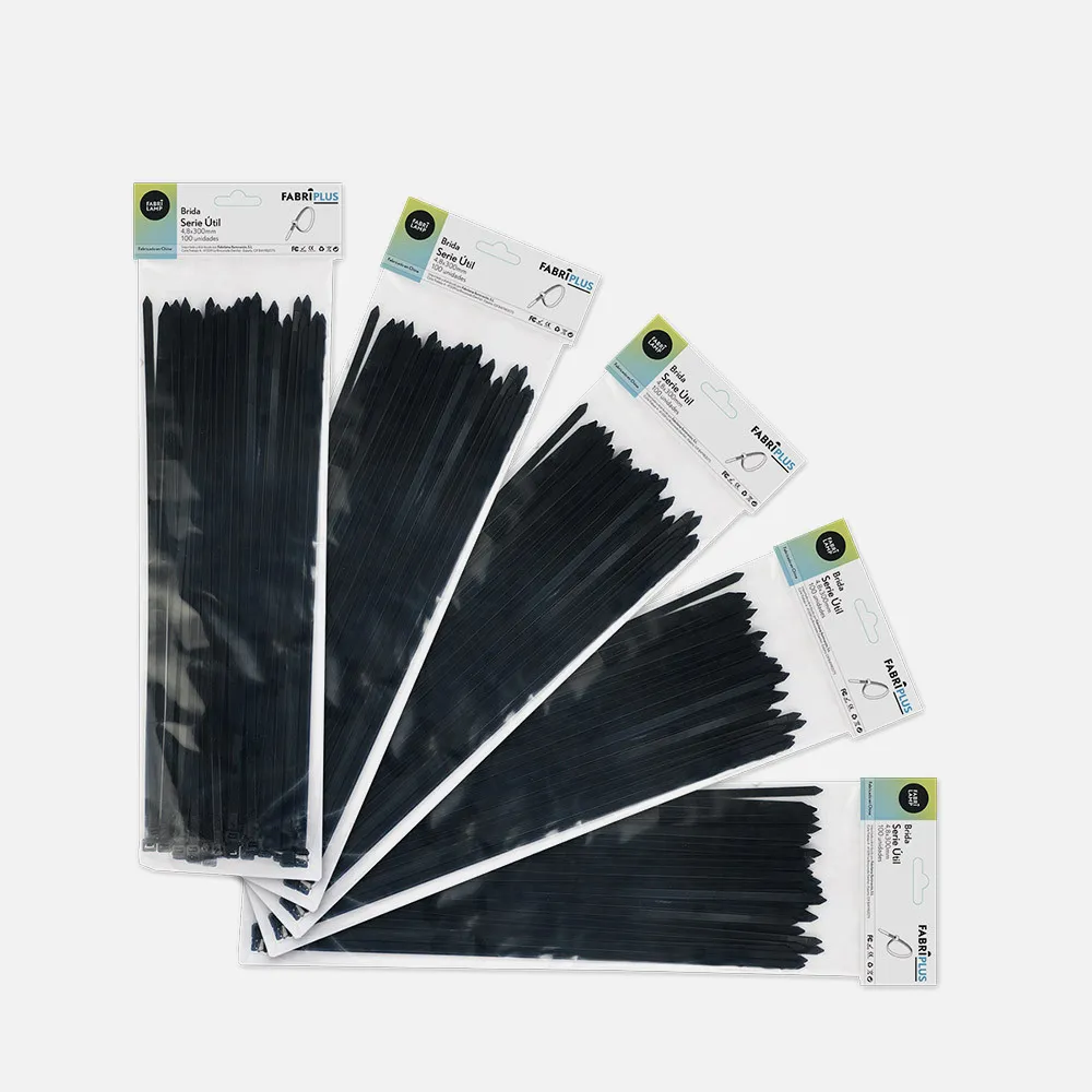 188148309 - Bag of 100 Black Utility Cable Ties 4,8x300mm. 100% Nylon 66 Resistant and Durable