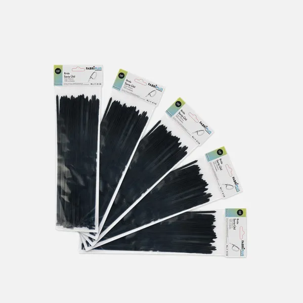 Bag Of 100 Black Utility Cable Ties 3,6x150mm. 100% Nylon 66 Resistant And Durable