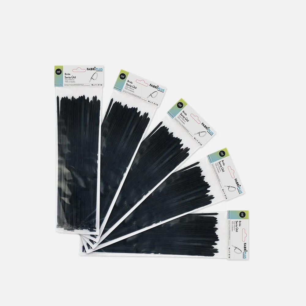 188136159 - Bolsa 100 Bridas Util Negras 3,6x150mm. 100% Nylon 66 Resistentes Y Duraderas