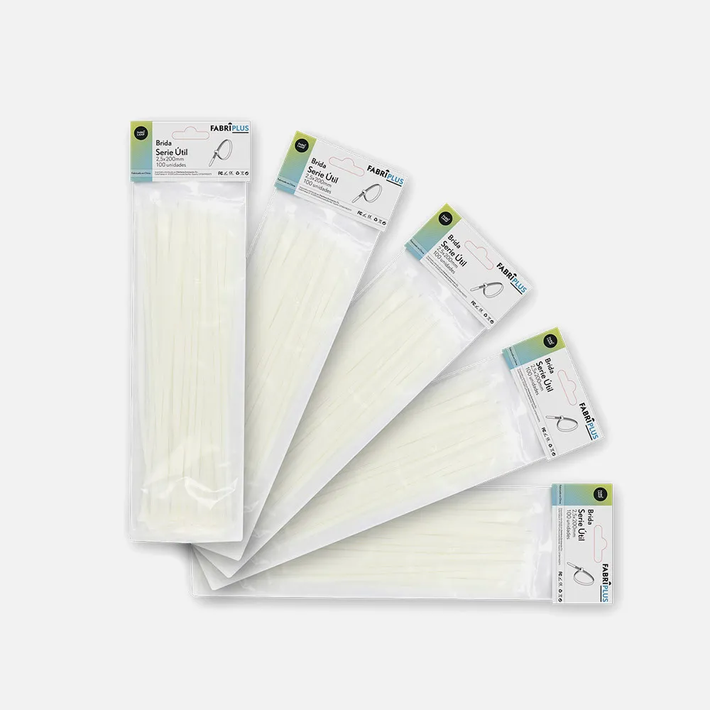 188125201 - Bolsa 100 Bridas Util Blancas 2,5x200mm 100% Nylon 66 Resistentes Y Duraderas