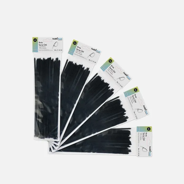 Bag Of 100 Black Utility Cable Ties 2,5x150mm 100% Nylon 66 Resistant And Durable