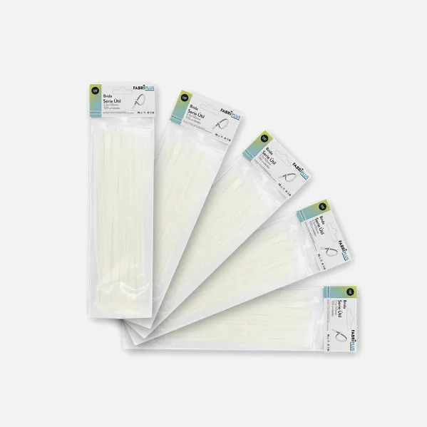 Bag Of 100 White Utility Cable Ties 2,5x150mm 100% Nylon 66 Resistant And Durable