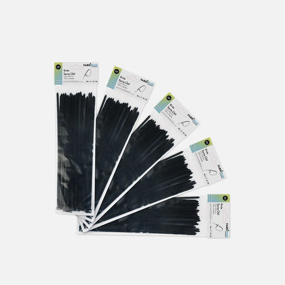 188125109 - Bag Of 100 Black Utility Cable Ties 2,5x100mm 100% Nylon 66 Resistant And Durable
