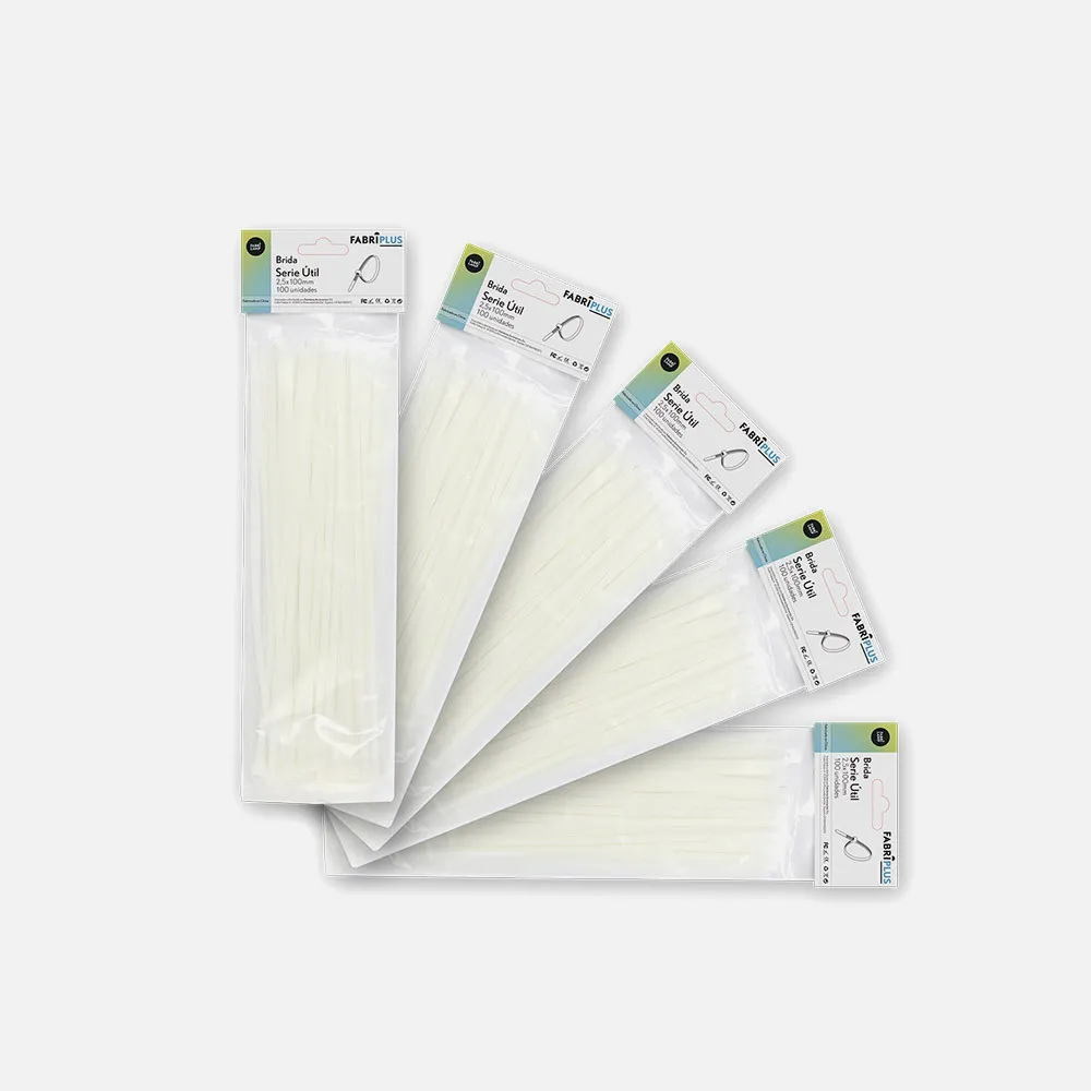 188125101 - Bag Of 100 White Utility Cable Ties 2,5x100mm 100% Nylon 66 Resistant And Durable