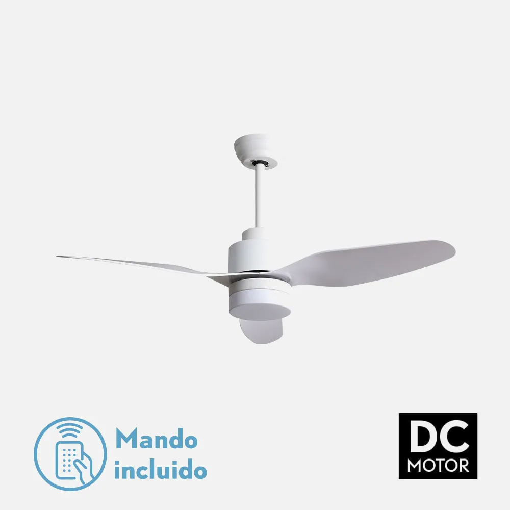 Ventilador Gerona Dc18w 2350lm Blanco 3asp 6 velocidades 40/45x120x120cm 3000-4000-6000k Remoto Y Temporizador