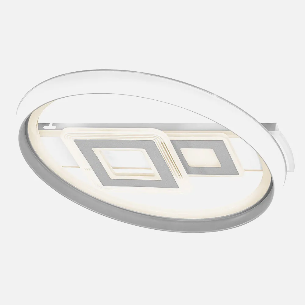 Plafon 80w Sucre 3000-4000-6500k  Blanco/gris 7x51x51 Cm Reg.Intensidad, Control Remoto Y Memoria