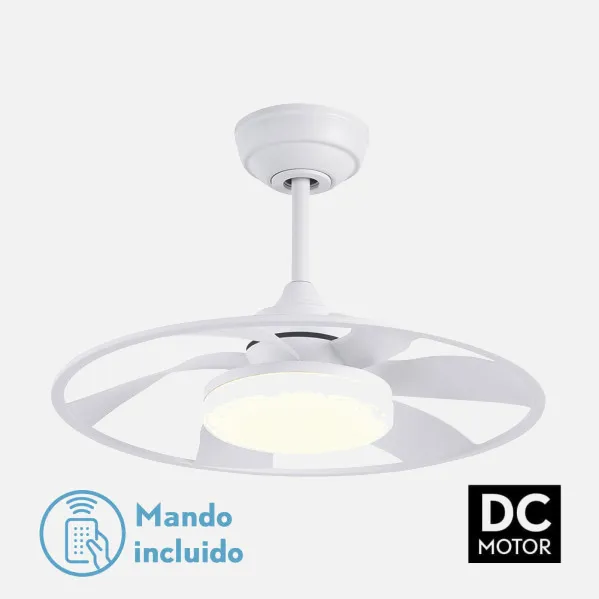 Ventilador Dc Celsius 26w Blanco 6 Aspas 55d 2950lm 3000-4000-6500k 6vel. Remoto, Memoria Y Temporizador