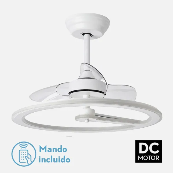 Fan 110w Dc Chom White 3Asp.Transp. 46/66x62x62cm 6 Vel. 3 Colours C/remote, Memory And Timer 9350lm