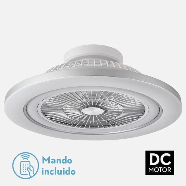 Fan 72w Dc Mato Nickel 5Blades Transp. 22x58x58cm 6 Vel. 3 Colours C/remote,memory,temporiz And Reg.Intensity 6120lm