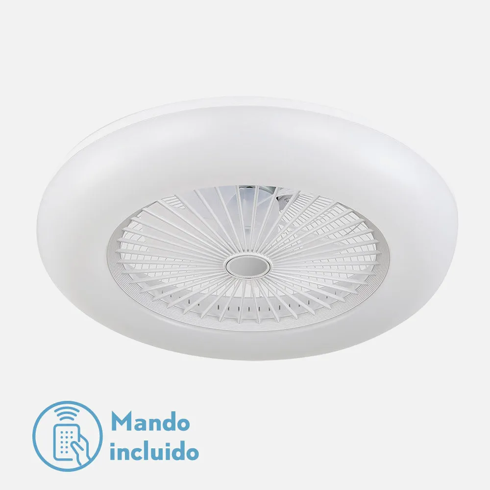 Ventilador Peri 72w Blanco 5 Asp.3000-4000-6000k 8000lm Inten.reg.remoto .Temporizador.Memoria 20x55x55 Cm
