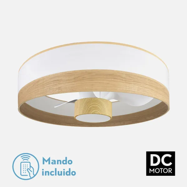 Fan Dc 24w Olga White/mad.Clear-there are 3 Sails 6 Vel. 2390lm 3 Colours, Remote,memory,timer 70d