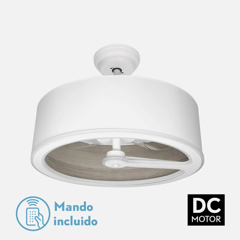 189191383 - Ventilador Dc Tatiana 110w Blanco/mad.Gris 3 Aspas 62d 3000-4000-6000k 9350lm Remoto,memoria,temporizador