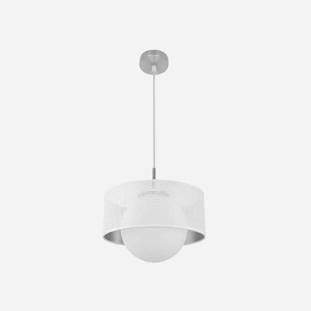194293001 - Colgante Cosmico 1xe27 Niquel/blanco-plata Regx30x30 Cm