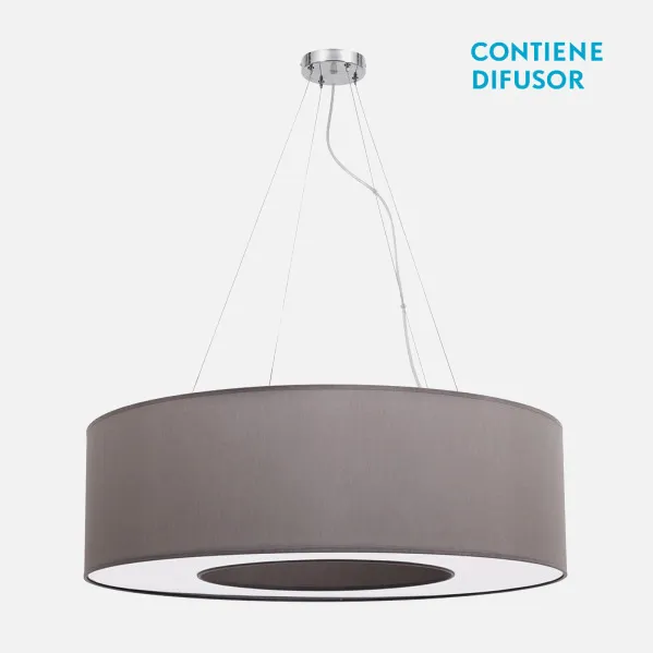 Colgante Grande Haiti 4xe27 Cromo/Topo Regx80x80 Cm