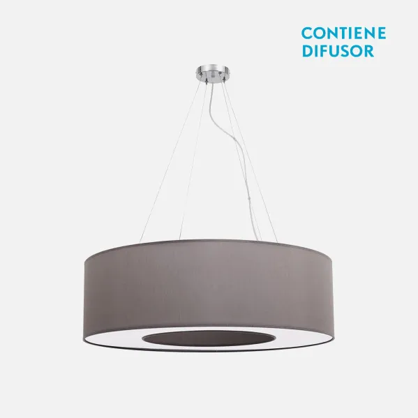 Colgante Mediano Haiti 4xe27 Cromo/Topo Regx65x65 Cm