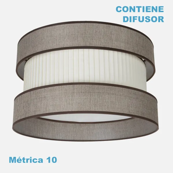 Pantalla Colgante Home M10 Marron-beis 60dx60dx25h Difusor Incluido