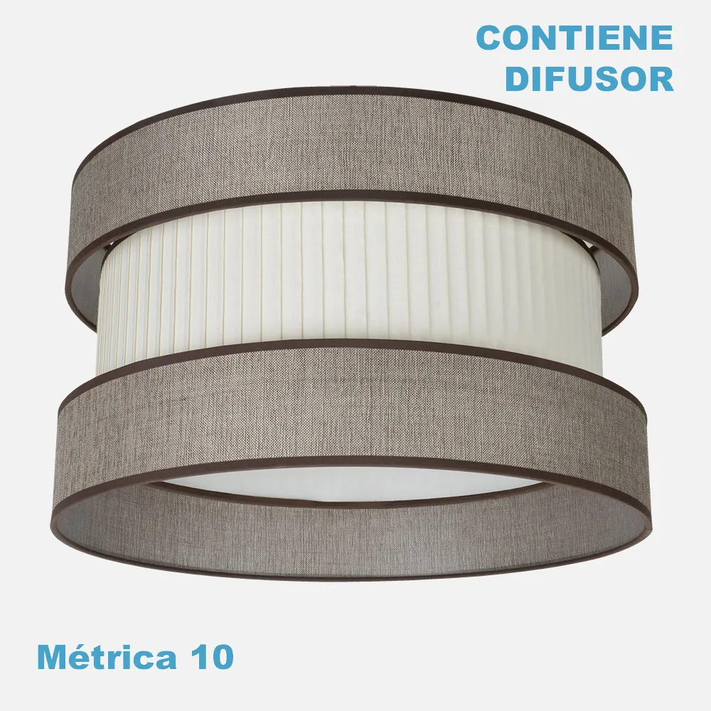99.PA-175596002 - Pantalla Colgante Home M10 Marron-beis 60dx60dx25h Difusor Incluido