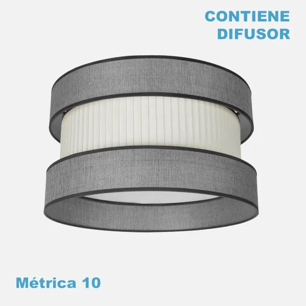 Pantalla Colgante Home M10 Gris-beis 50dx50dx25h Difusor Incluido