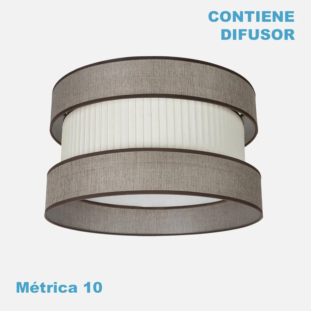 99.PA-175595002 - Pantalla Colgante Home M10 Marron-beis 50dx50dx25h Difusor Incluido