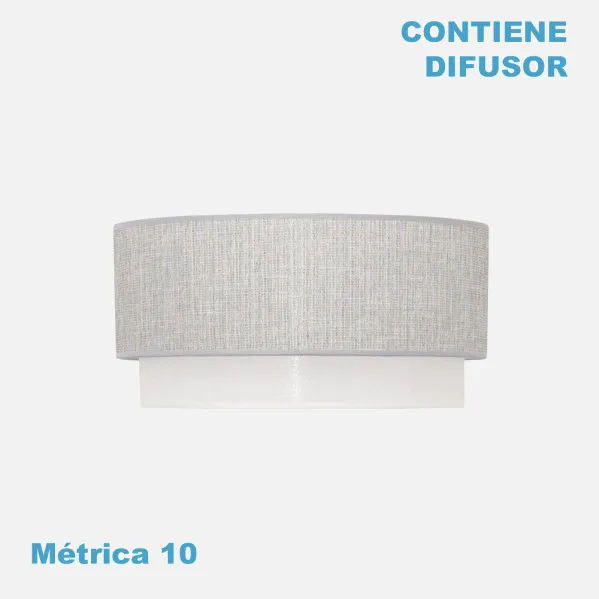Pantalla Colgante Kenya M10 Gris/blanco 50Dx48dx23h Difusor Incluido