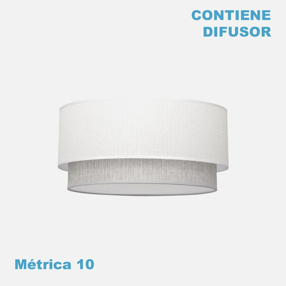 99.PA-111095001 - Pantalla Colgante Kenya M10 Blanco/gris 50Dx48dx23h Difudor Incluido